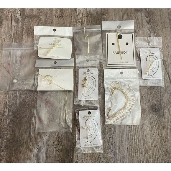 Earring Jewelry Ear Crawler Wrap Hook Gift Set Lot #6 - Picture 1 of 3